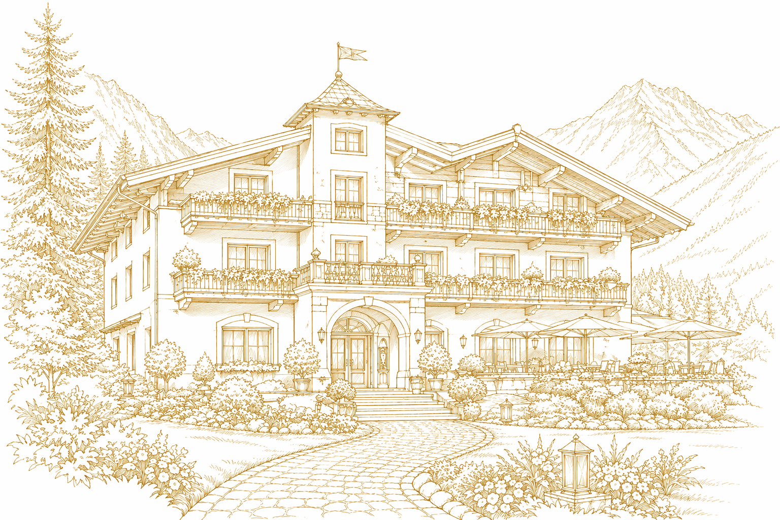 Hotel Glück Zeichnung_gold_10